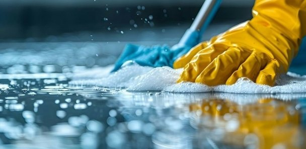 Cleaning a tiled floor