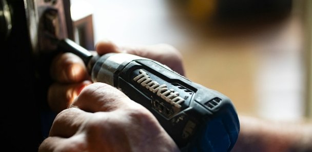 Cordless drill in use