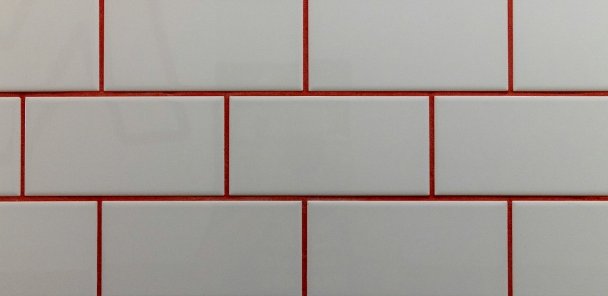 White tiles with fresh grout lines