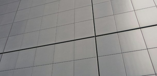Close-up of tiles and sealed joints